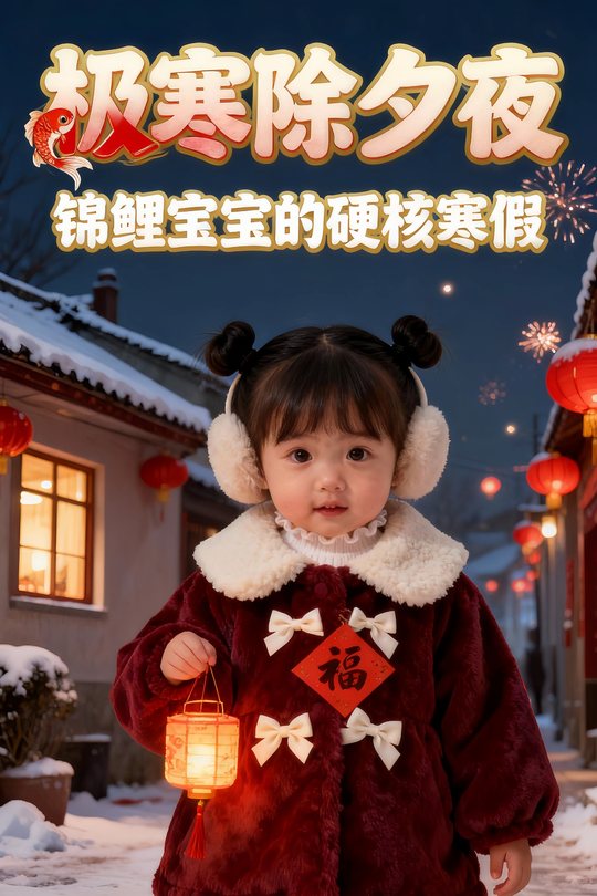 极寒除夕夜:锦鲤宝宝的硬核寒假封面