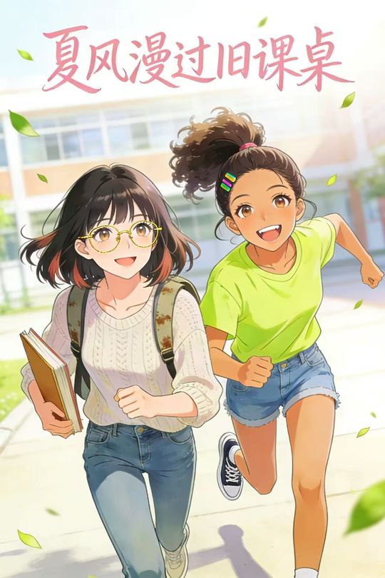 夏风漫过旧课桌封面