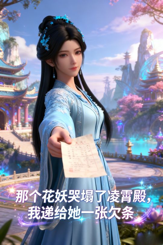 那个花妖哭塌了凌霄殿,我递给她一张欠条封面