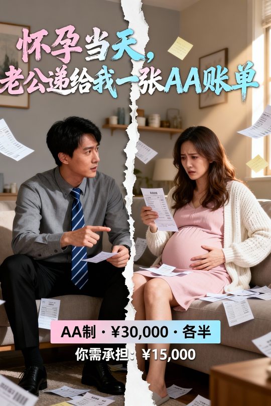 怀孕当天,老公递给我一张AA账单封面