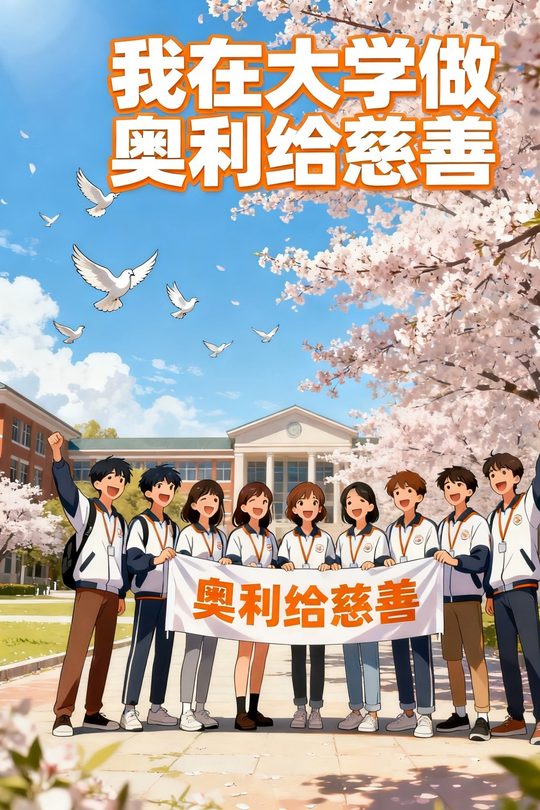 我在⼤学做奥利给慈善封面