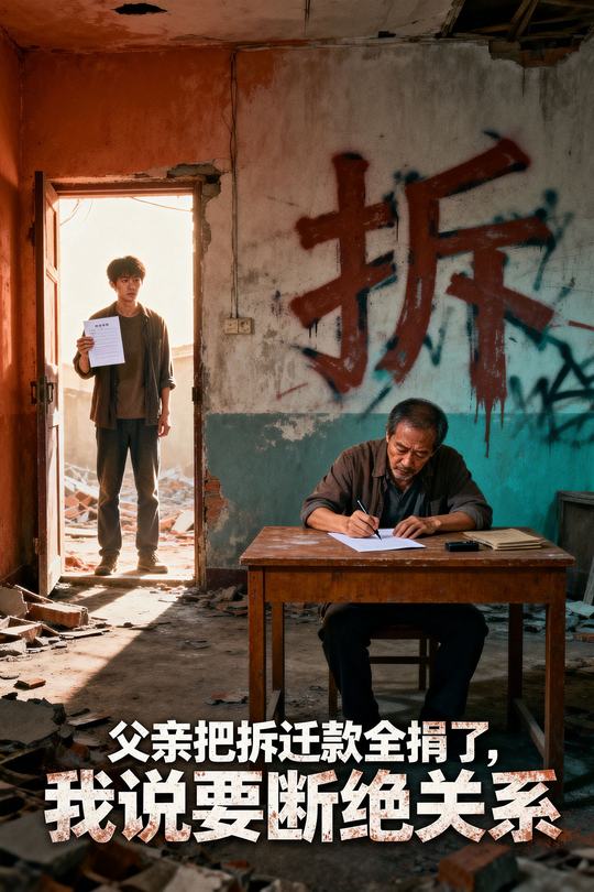 父亲把拆迁款全捐了,我说要断绝关系封面