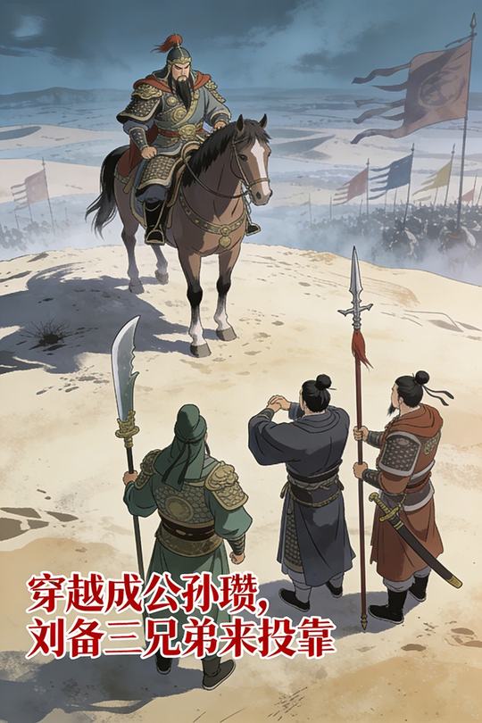 穿越成公孙瓒,刘备三兄弟来投靠封面