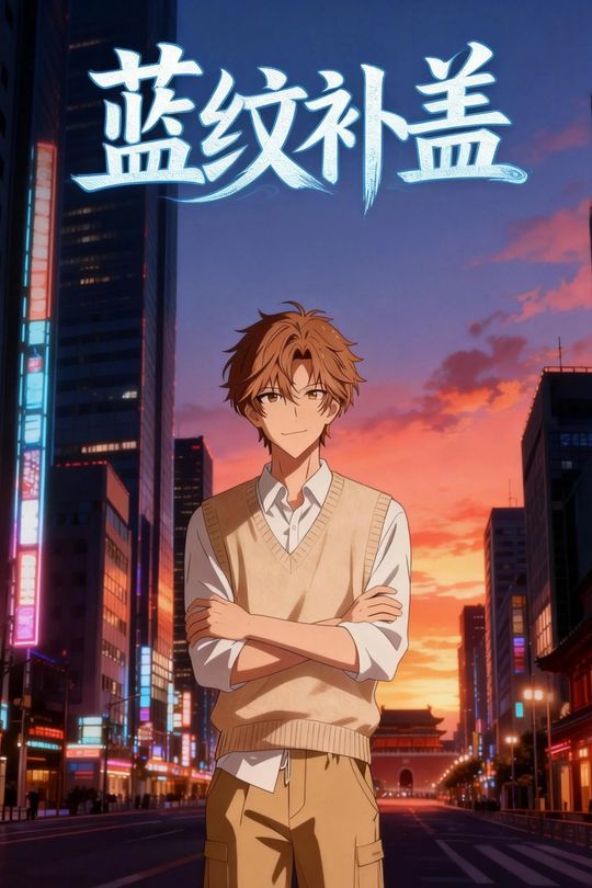 蓝纹补盖封面