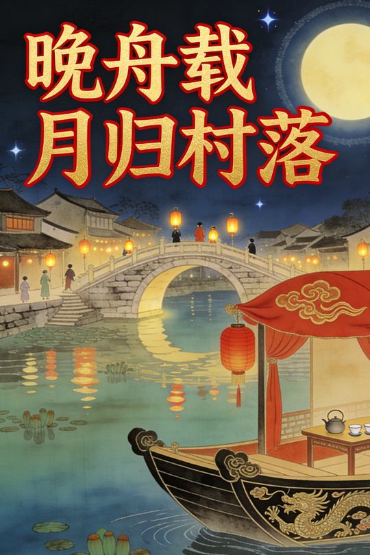 晚舟载月归村落封面