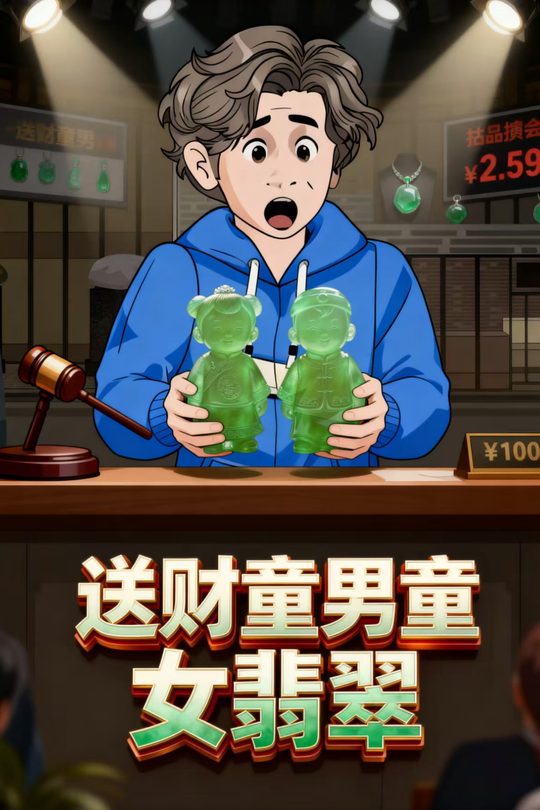 送财童男童女翡翠封面