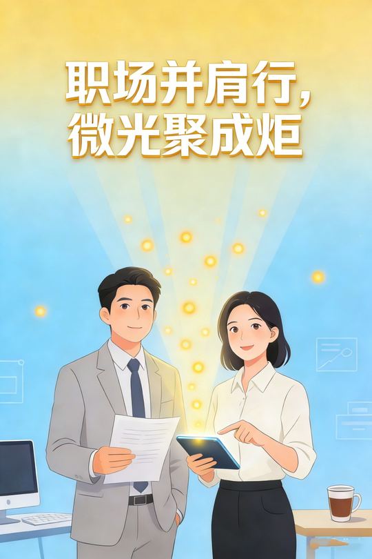 职场并肩行,微光聚成炬封面