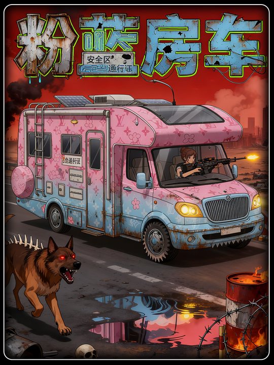 粉蓝房车封面