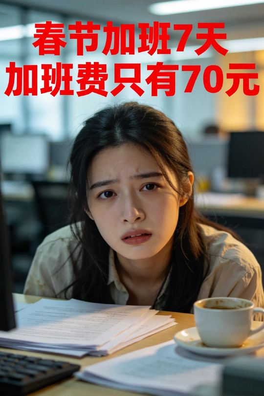 春节加班7天,加班费只有70元封面