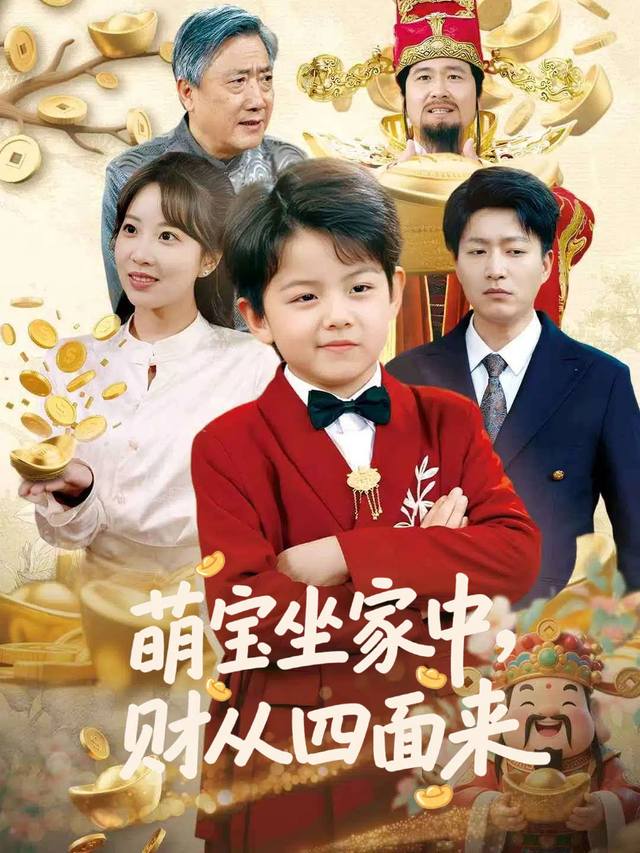 萌宝坐家中,财从四面来封面