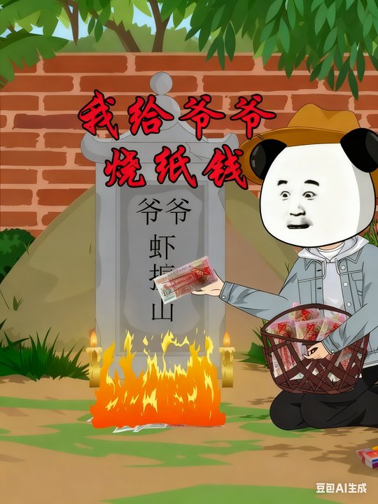 我给爷爷烧纸钱封面