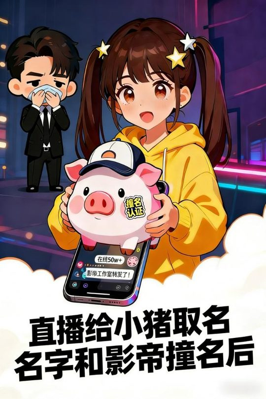 直播给小猪取名字和影帝撞名后封面
