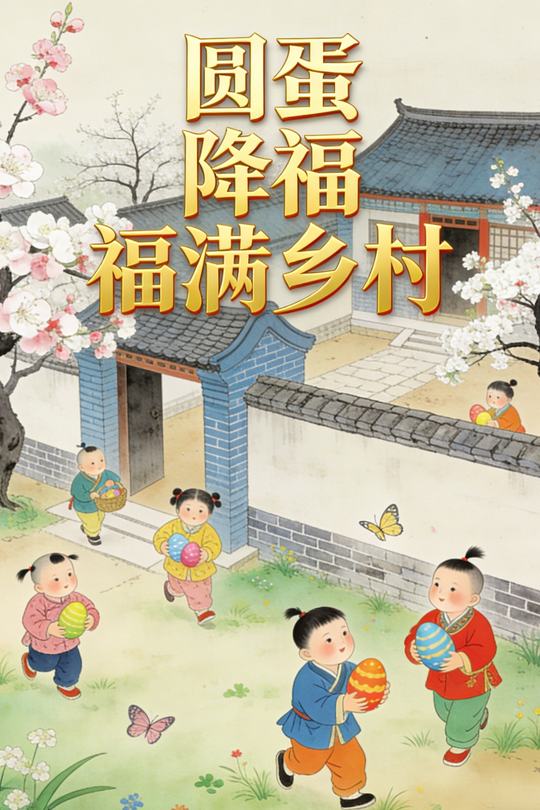 圆蛋降福满乡村封面